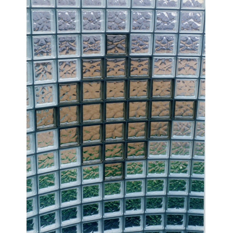 Clear Ice Textured Glass Bricks With Grooved Card Slots Customizable Color Crystal Glass Blocks for sale