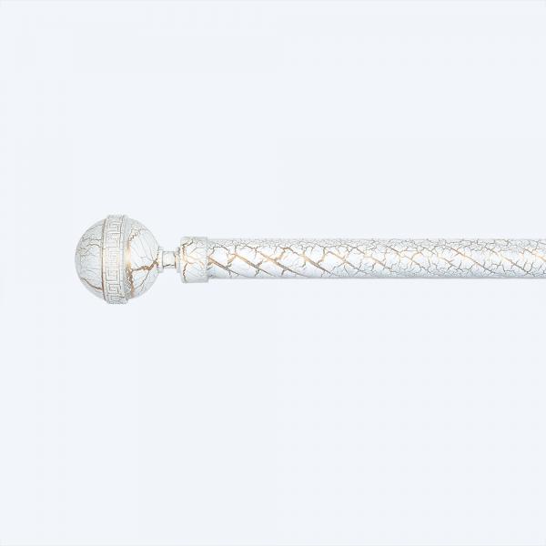 Quality 28MM Ball Curtain Rod Finials White Gold Crack Color Curtain Rod Set for sale