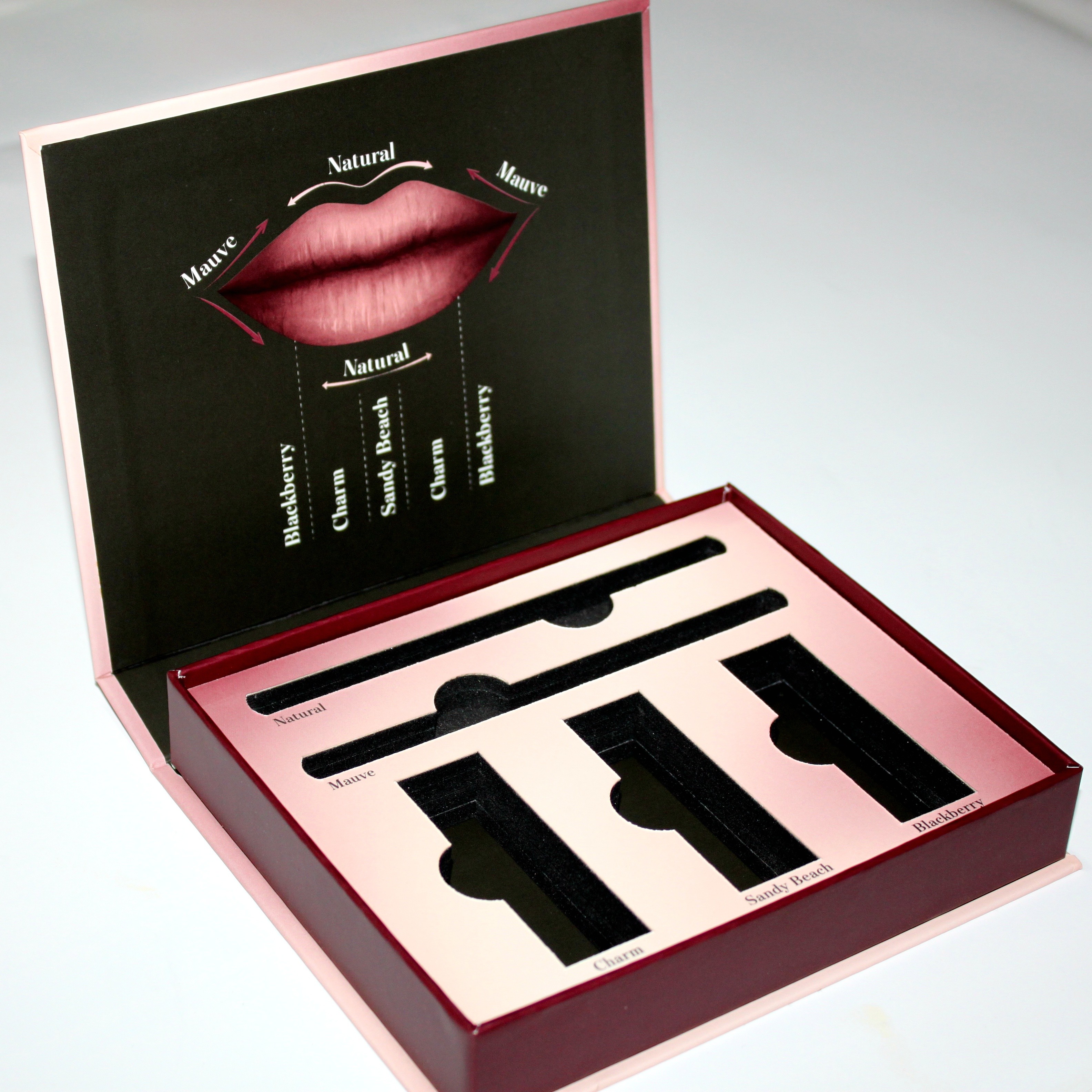 Quality C1S C2S Corrugated Cosmetic Paper Box / Make Up Kit Box With 3 Lipgloss 2 Eyeliners for sale