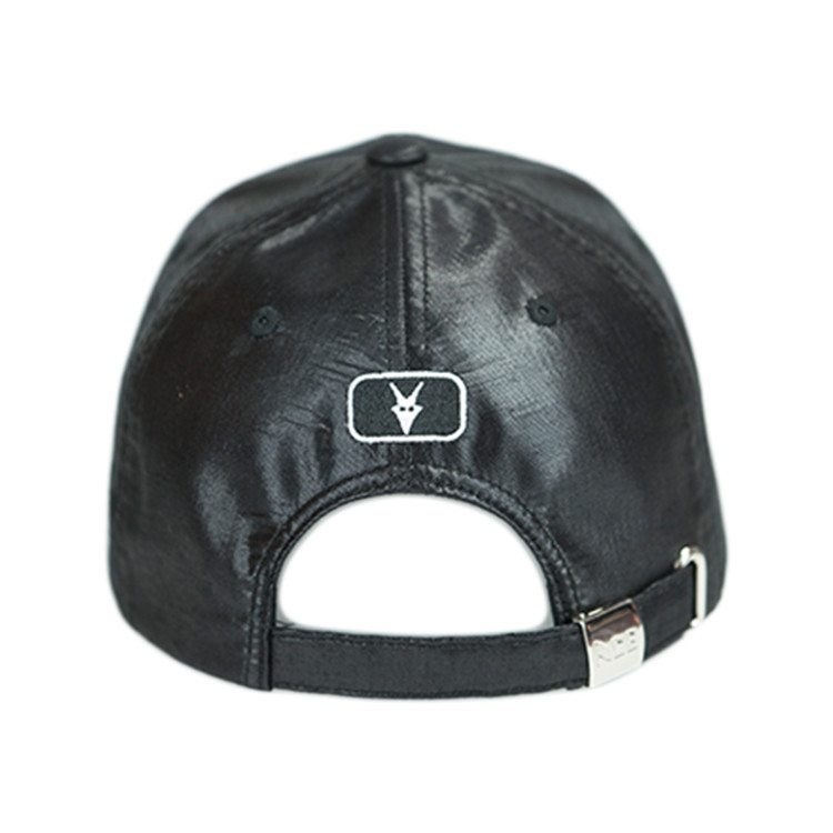 Cheap Comfortable Black Leather Material Sports Dad Hats With Metal Buckle wholesale