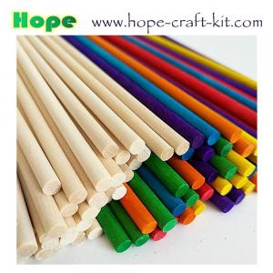 Cheap Various size natural color multi-colored round wood dowl wooden rods for children DIY craft work wholesale
