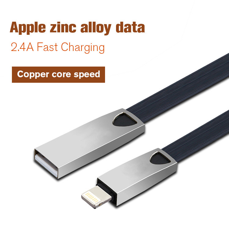 Black  2.4A Zinc alloy data cable  USB 2 Triphenyl Phosphate C Cable, Speed  480mbps for sale