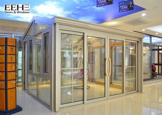 Cheap Luxury All Year Round Conservatory / Yellow 3 Season Sunroom Electrophoresis Surface wholesale