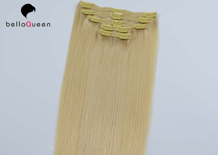 China Unprocessed raw clip in hair extensions human hair , Grade 7a virgin hair on sale