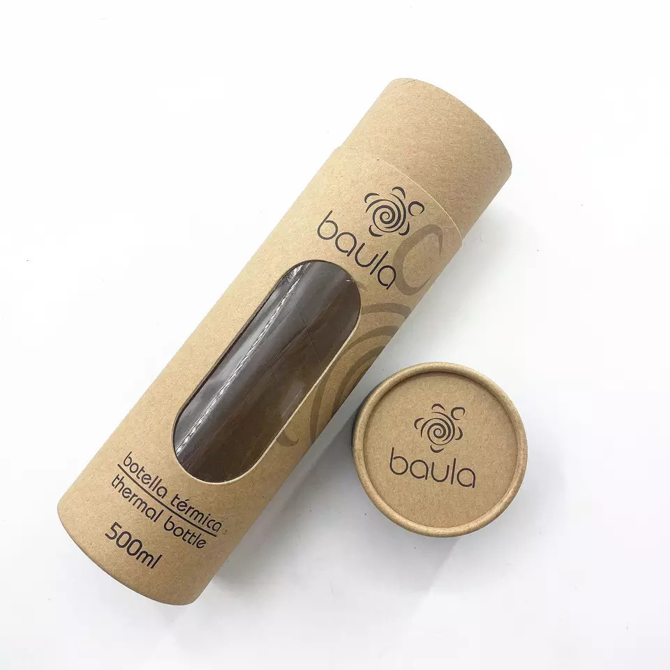 Printed Kraft Paper Tube with Window for Wine Bottle Cup Packaging for sale