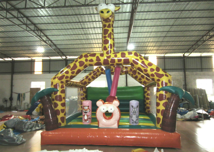 Cheap Amusement Park Custom Made Inflatables Giraffe Bounce Combo Enviroment - Friendly wholesale