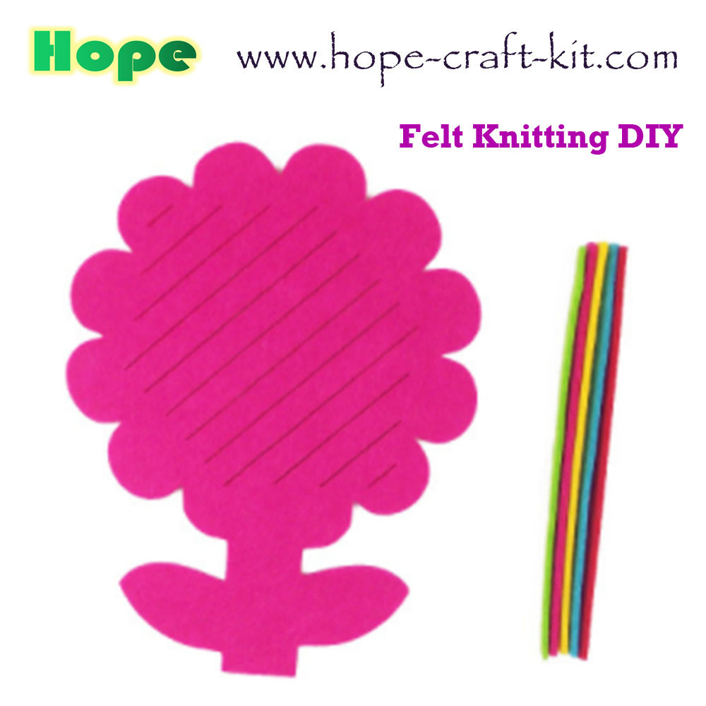Cheap kids children felt non-woven knitted work creative diy crafts kits kids hand craft knitting weaving DIY felt material wholesale