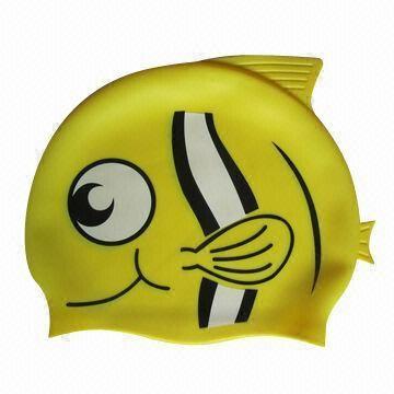 Cheap Kid's Swim Cap in Fish Design, Made of 100% Silicone, Measures 17.0 x 20.4cm wholesale