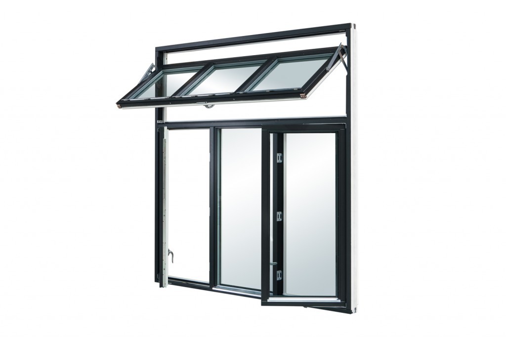 Cheap ODM Aluminium Swing Window Matt Black With Fiberglass Flyscreen wholesale