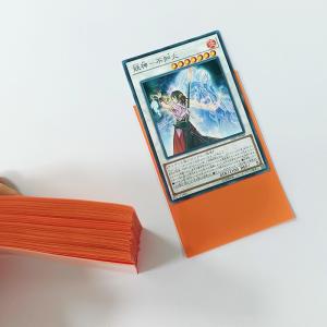 China YUGIOH / Vanguard Orange Color Card Sleeves 62X89mm Small Size Cards on sale