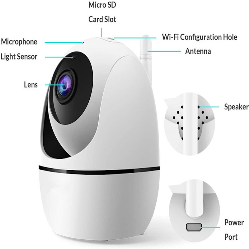 Cheap 1080p Smart Surveillance Camera For Baby / Pet / Nanny With Motion Detection Wifi Smart Net Camera wholesale