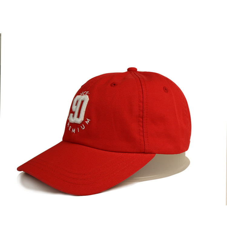 Cheap Sublimation Wool Baseball Sports Dad Hats With Logo 3d Embroidery Red wholesale