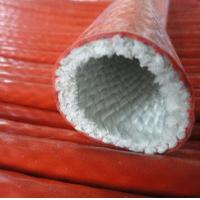 China Flame Resistance Silicone Rubber Coated Fiberglass Sleeving Heat Insulation for sale