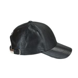 Cheap Leather Black 6 Panel Sports Dad Hats Embroidery Pattern Character Style wholesale