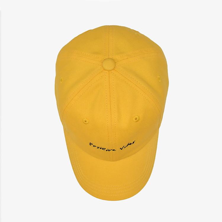 Cheap Embroidery Outdoor Sports Dad Hats Light Yellow Color Cotton Fabric For Unisex wholesale
