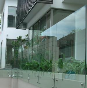 Cheap Standoff Glass Building Deck Railing , Stainless Steel Guardrail Systems 900-1200mm Height wholesale