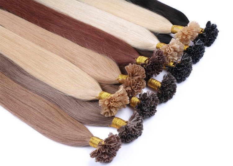 Quality 10A Pre Bonded Nail U Tip Remy Human Hair Extensions Without Knots Or Lice for sale