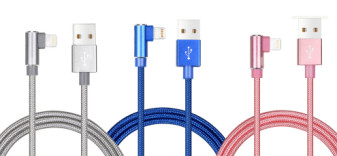 Buy cheap Nylon Braided 90 Degree MFi Certified Lightning Cable 5V 2.1A For Apple from wholesalers