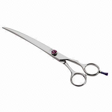 Cheap Pet grooming scissors, made of SUS440C stainless steel, convex edge blade and 59 to 61HRC hardness  wholesale