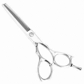 Cheap Hair thinning scissor, convex edge with hardness 59 to 61HRC, SUS440C stainless steel wholesale