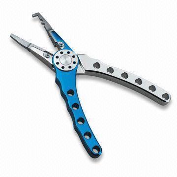 Cheap Fishing Pliers with Split Ring Tip Function and Nice Polish on Surface, Made of Aluminum wholesale