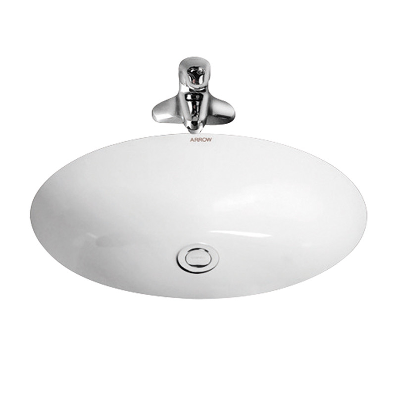 China White Oval Under Counter Basin 528x415x234mm With Overflow on sale