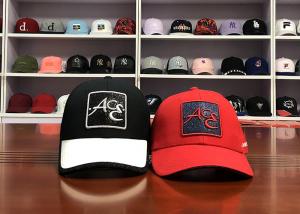 Cheap Different type of ACE brand custom design your own logo color 6panel red baseball caps hats wholesale