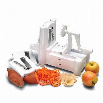 Quality 3-in-1 Spiral Slicer with Durable Plastic Construction, Easy to Operate Turning Wheel for sale