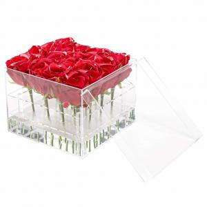 China ISO9001 Acrylic Storage Box 9 Holes Flower Acrylic Box With Lid on sale
