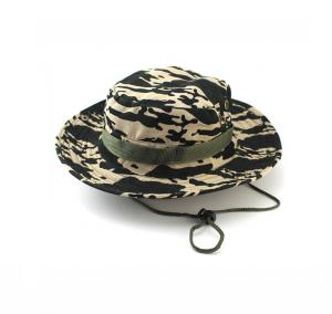 Cheap 100% Cotton Fisherman Bucket Hat With Strings Plain Pattern Quick Dry wholesale