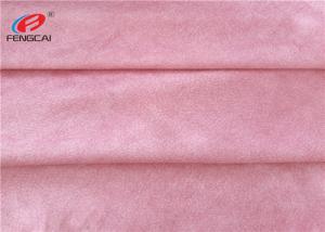 China Pink Color 100% Printed Suede / Faux Suede Fabric For Sofa , Eco - Friendly on sale
