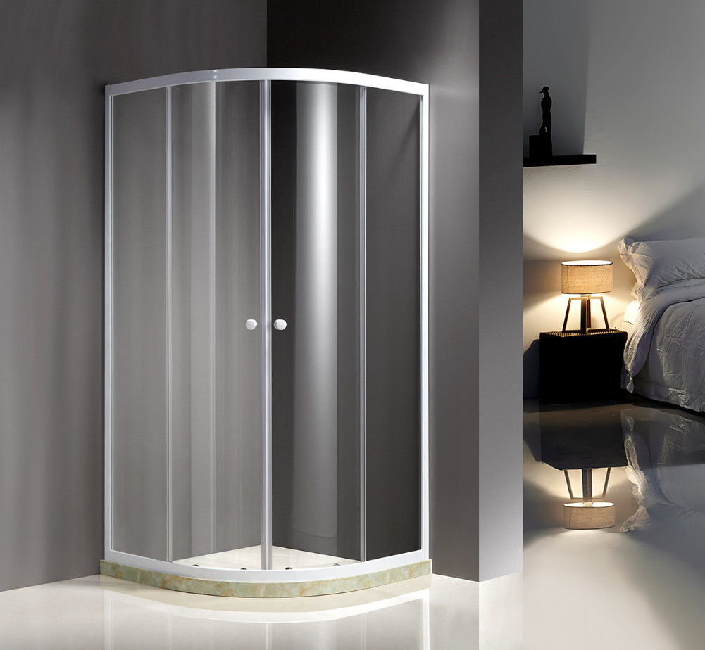 Cheap White Quadrant Curved Corner Shower Enclosure Convenient Comfort Free Standing Type wholesale
