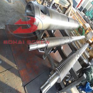 China Bimetal twin double screw and barrel/conical twin screw barrel on sale