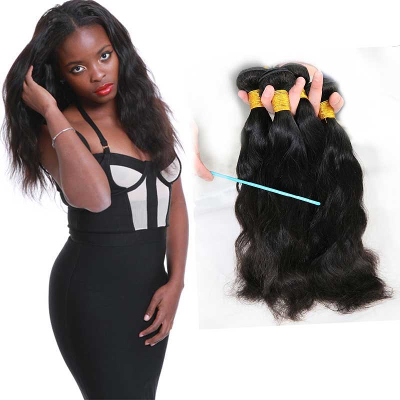 China 100 Unprocessed Natural Wave Human Hair Extensions Natural Looking No Tangle on sale