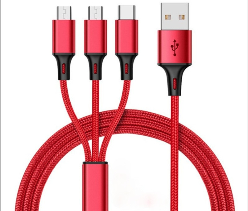 Fast Charging CE 3 in 1 USB Data Cable For Android Phone 120cm for sale