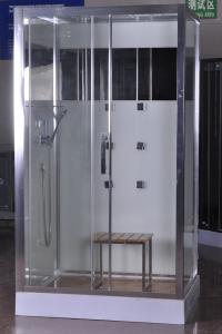 Cheap 1200x800x2150mm Rectangular Shower Cabins With Bamboo Seat wholesale