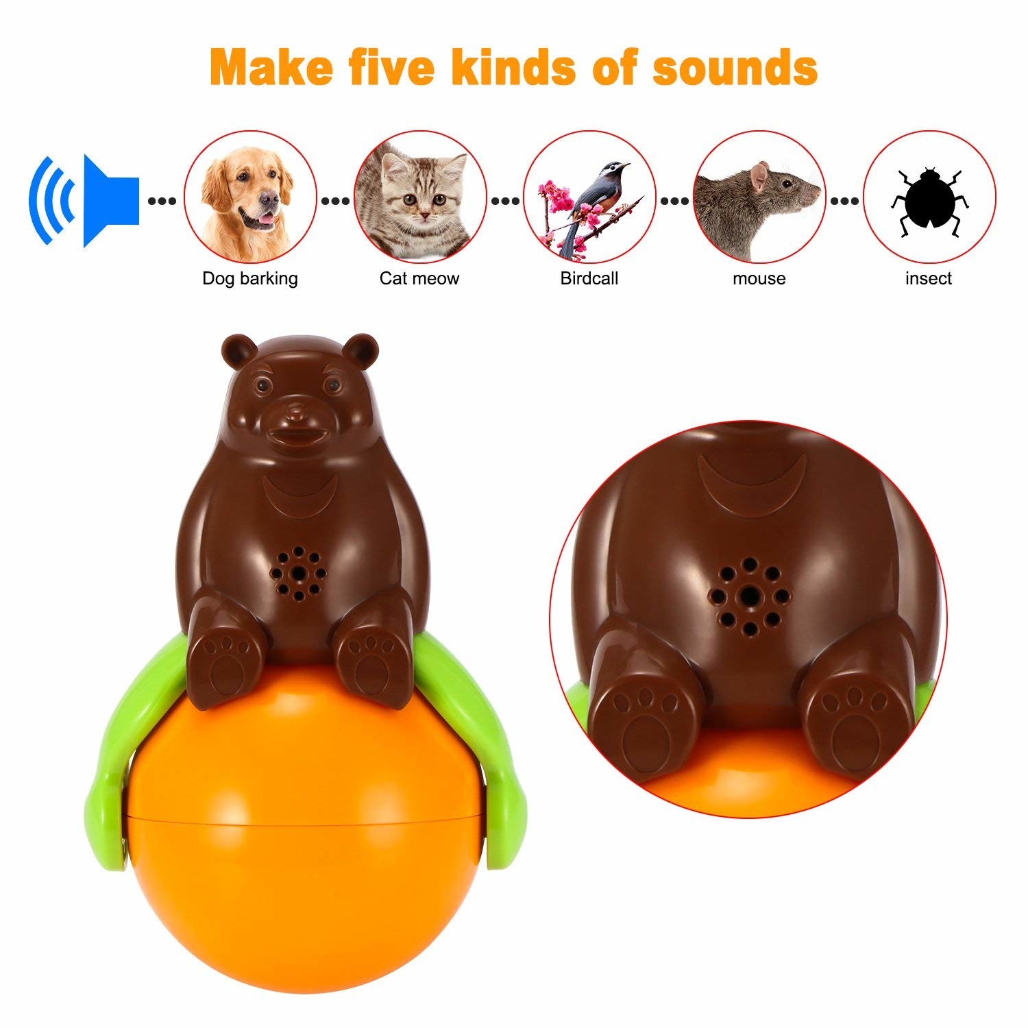 Cheap Inventions Pet Tumbler Toy Sound And Light Ball five kinds of sounds wholesale