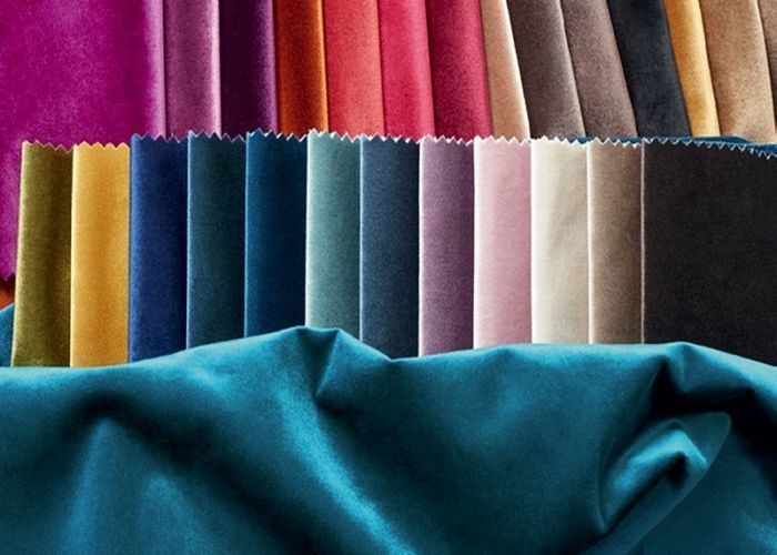 China Plain Solid Velvet Sofa Curtain Fabric Dyeing Silk Velvet Fabric 330gsm on sale