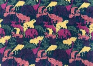China 340GSM Soft Blanket Fabric / 100% Polyester Printed Woollike Sherpa Fleece Fabric Zoo on sale