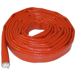 China Fiberglass braided sleeving coated with silicone resin for sale