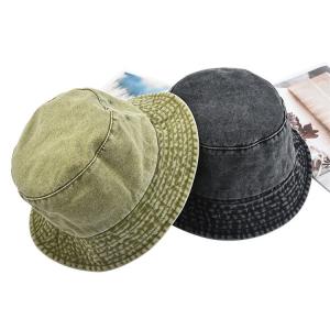 Cheap Washed Cotton Canvas Denim Bucket Hat Casual Outdoor Fishing Hiking Safari Boonie Hat wholesale