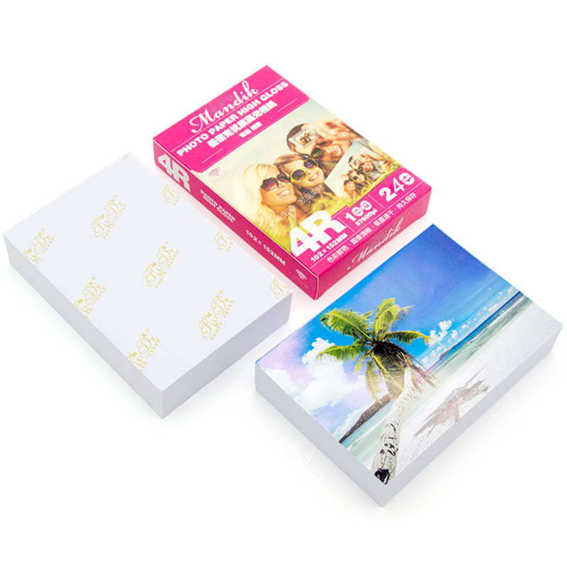 Quality Premium Bright White Wood Pulp Glossy Inkjet Photo Paper for sale