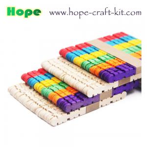 Cheap Serrated / jagged natural color, multi-colored wooden craft sticks with teeth for hobbies and children DIY hand-craft wholesale