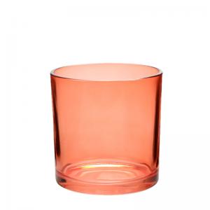 China Large Red Glass Votive Candle Holders 4 Inch Soy Wax Candle Jars on sale