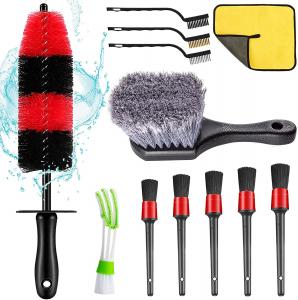 China 14in Car Wheel And Tire Brush Kit 12Pcs Cleaning Interior and Exterior Car on sale