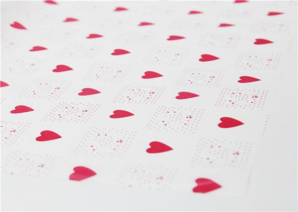 Quality Heart Shapes Custom Printed Wax Paper , Greaseproof Decorative Wax Paper Sheets for sale