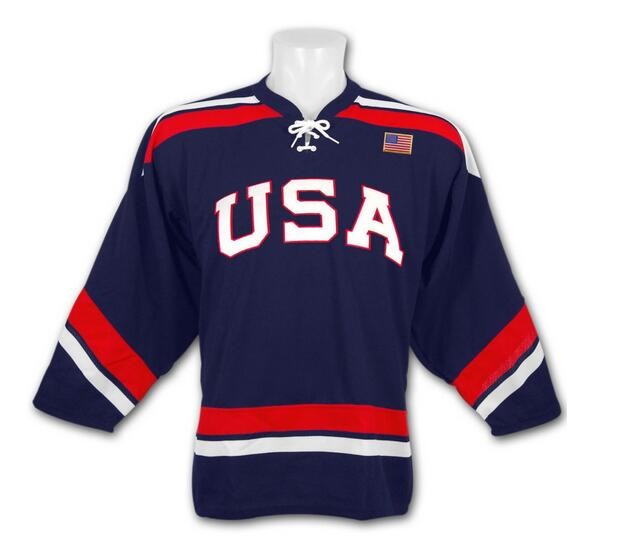 Custom china manufacturer american flag hockey jersey Breathable Adult Men-6341