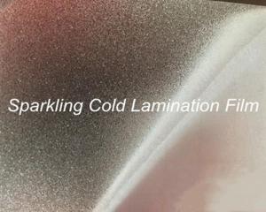 China Semi Clear Sparkle Cold Lamination Film 0.5mm Glitter Cold Lamination Film on sale