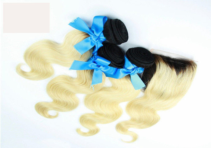 China 7A Peruvian Colored Hair Extensions Human Hair With Lace Closure on sale