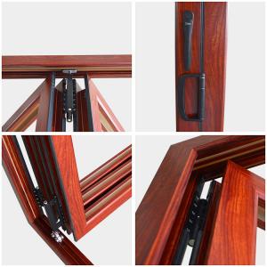 Cheap Wood Grain Aluminum Folding Doors Fiberglass Non Thermal Break wholesale